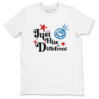 Just Hits Different sneaker match t-shirt styled to complete your fit with the Air Jordan 3 Rare Air sneakers, shown in White 2.