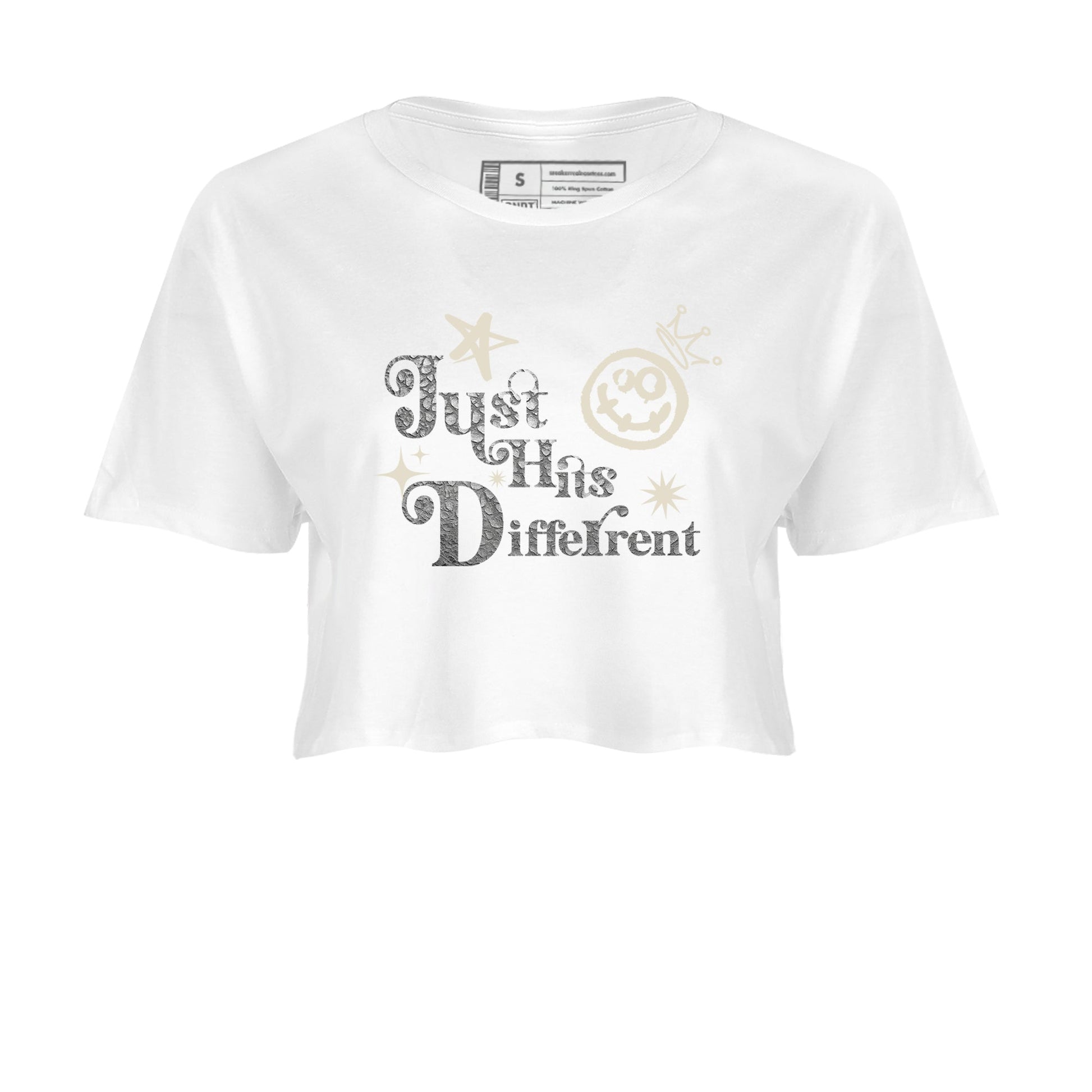 3s Sail and Cement Grey shirts to match jordans Just Hits Different sneaker match tees Air Jordan 3 Retro Sail and Cement Grey match shoes to clothes SNRT Sneaker Tees unisex cotton White 2 crop tee