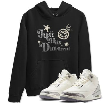 3s Sail and Cement Grey shirts to match jordans Just Hits Different sneaker match tees Air Jordan 3 Retro Sail and Cement Grey match shoes to clothes SNRT Sneaker Tees unisex cotton Black 1 shirts