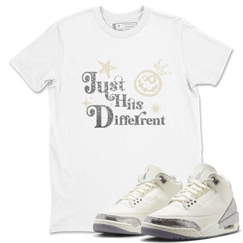 3s Sail and Cement Grey shirts to match jordans Just Hits Different sneaker match tees Air Jordan 3 Retro Sail and Cement Grey match shoes to clothes SNRT Sneaker Tees unisex cotton White 1 shirts