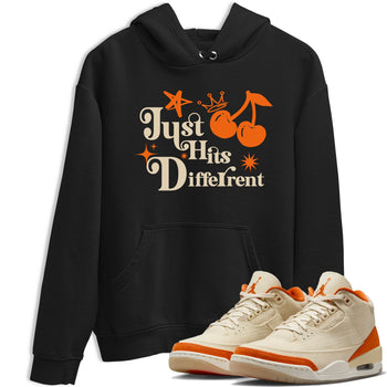 Just Hits Different sneaker match t-shirt styled to complete your fit with the Air Jordan 3 Starfish sneakers, shown in Black 1.