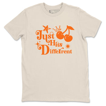 Just Hits Different sneaker match t-shirt styled to complete your fit with the Air Jordan 3 Starfish sneakers, shown in Natural 2.
