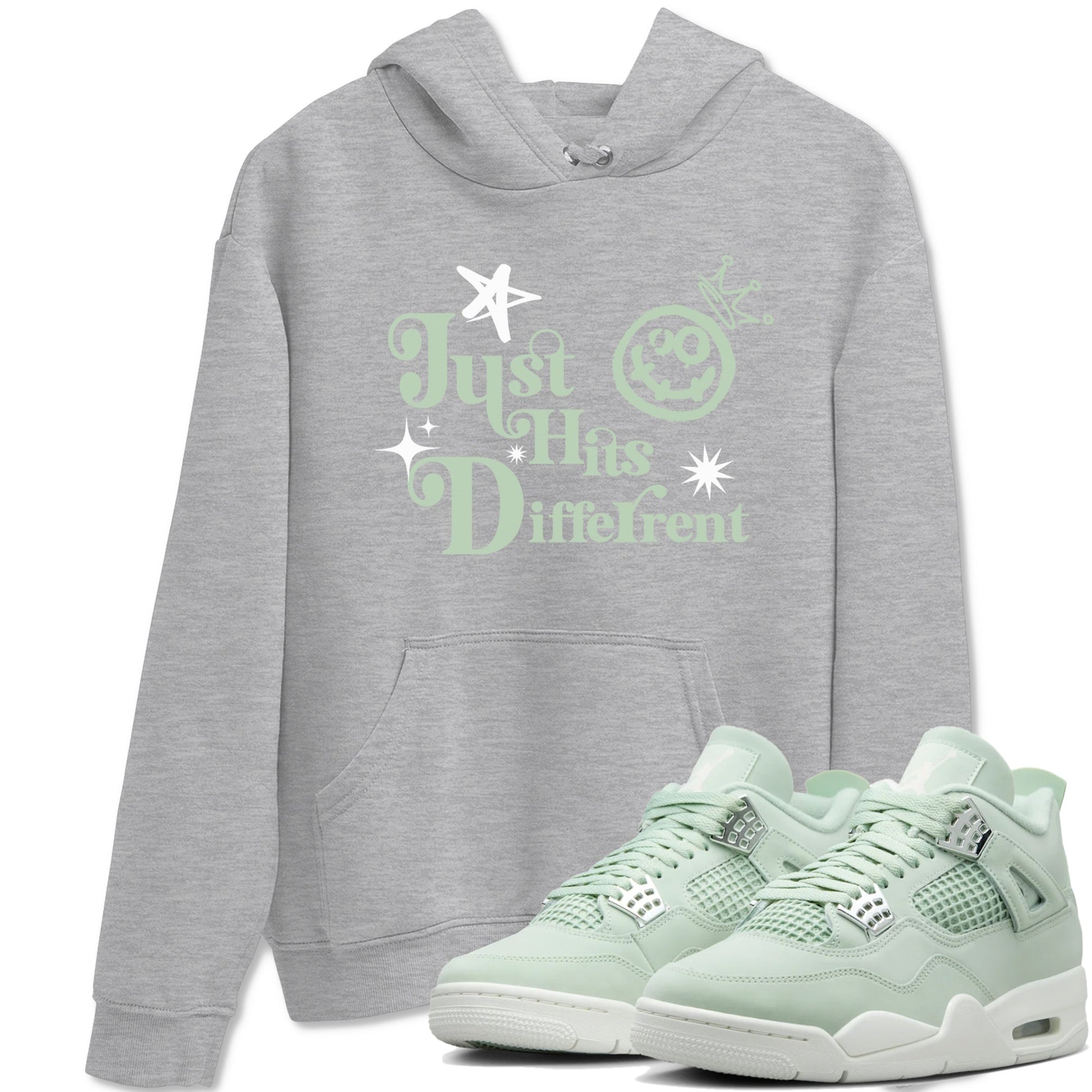 4s Abundance shirts to match jordans Just Hits Different sneaker match tees Air Jordan 4 Seafoam match shoes to clothes SNRT Sneaker Tees unisex cotton Heather Grey 1 shirts