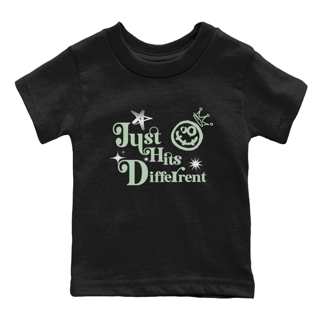 4s Abundance shirts to match jordans Just Hits Different sneaker match tees Air Jordan 4 Seafoam match shoes to clothes SNRT Sneaker Tees Youth Baby Black 2 tee
