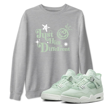 4s Abundance shirts to match jordans Just Hits Different sneaker match tees Air Jordan 4 Seafoam match shoes to clothes SNRT Sneaker Tees unisex cotton Heather Grey 1 shirts