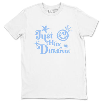 Just Hits Different sneaker match t-shirt styled to complete your fit with the Air Jordan 4 Aluminum sneakers, shown in White 2.