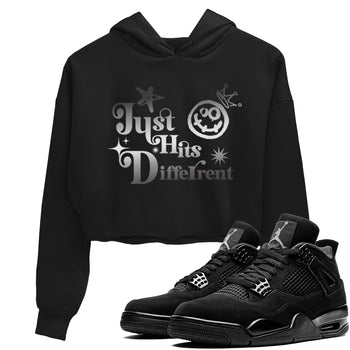 4s Black Cat shirts to match jordans Just Hits Different sneaker match tees Air Jordan 4 Black Cat match shoes to clothes SNRT Sneaker Tees unisex cotton Black 1 crop tee