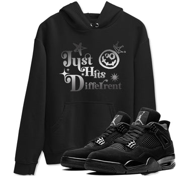 4s Black Cat shirts to match jordans Just Hits Different sneaker match tees Air Jordan 4 Black Cat match shoes to clothes SNRT Sneaker Tees unisex cotton Black 1 shirts
