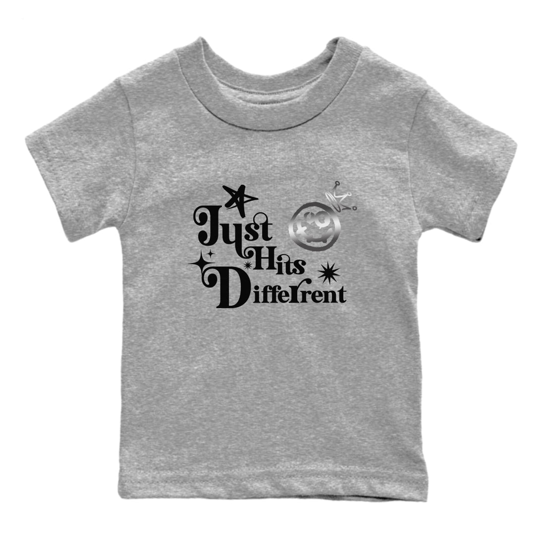 4s Black Cat shirts to match jordans Just Hits Different sneaker match tees Air Jordan 4 Black Cat match shoes to clothes SNRT Sneaker Tees Youth Baby Heather Grey 2 tee