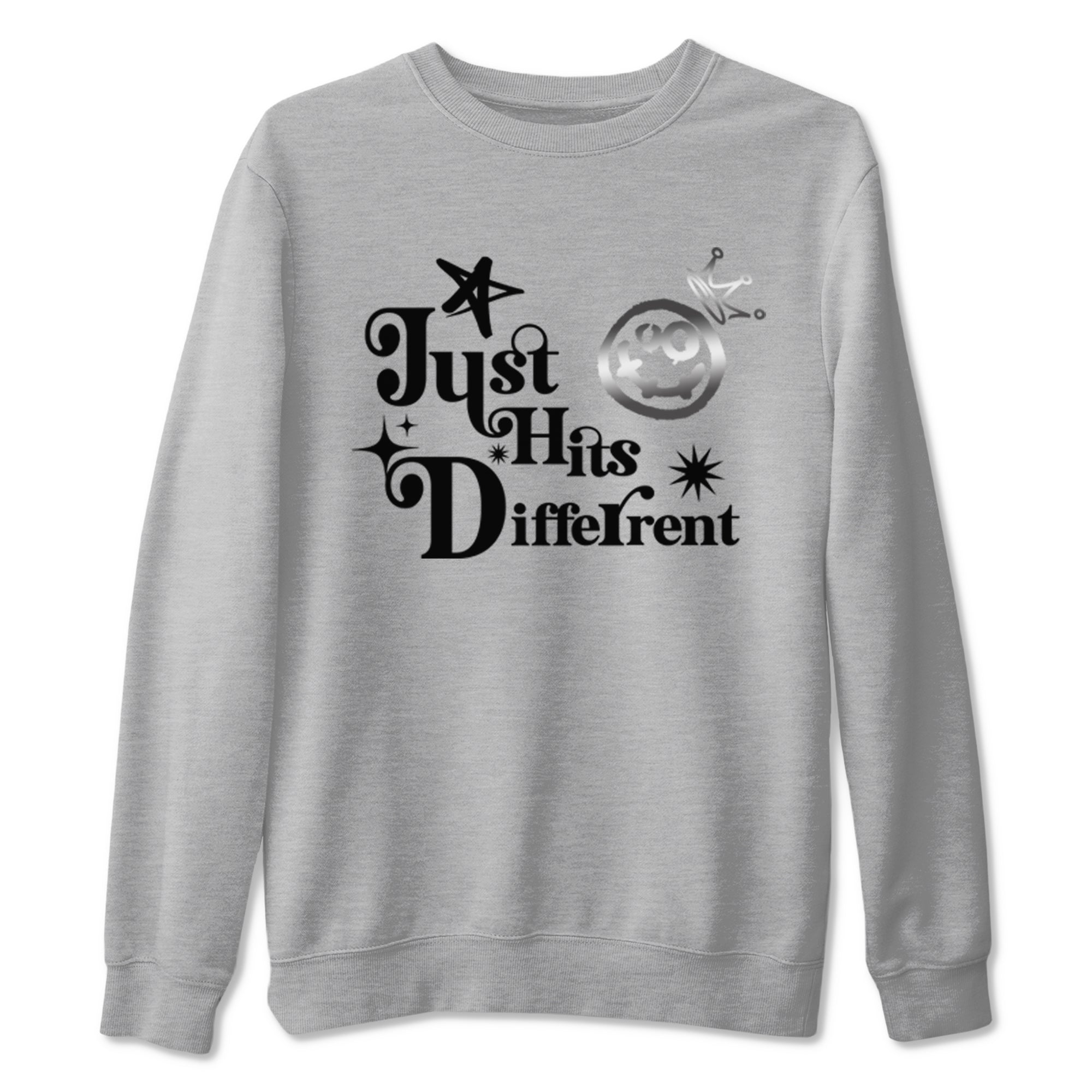 4s Black Cat shirts to match jordans Just Hits Different sneaker match tees Air Jordan 4 Black Cat match shoes to clothes SNRT Sneaker Tees unisex cotton Heather Grey 2 shirts