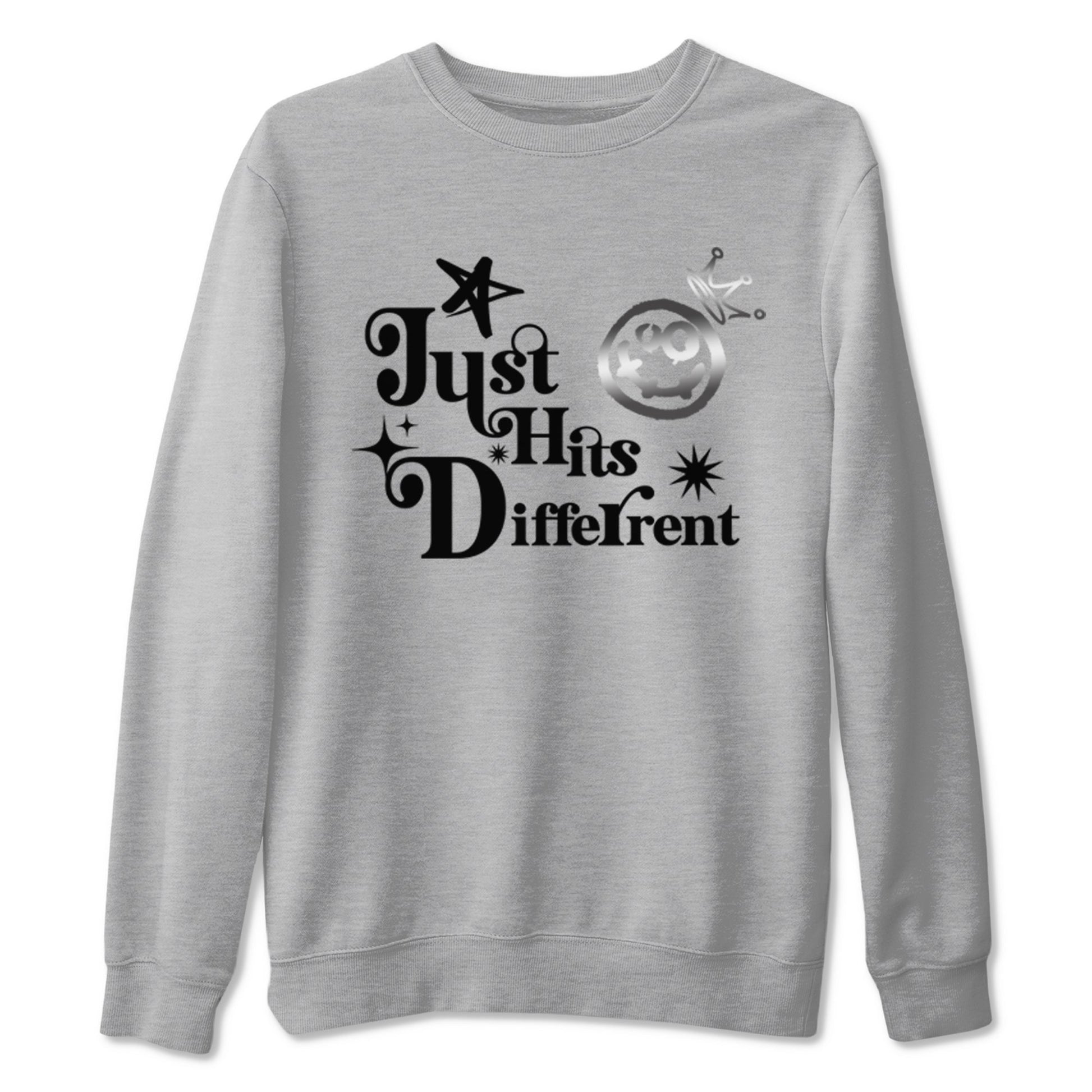 4s Black Cat shirts to match jordans Just Hits Different sneaker match tees Air Jordan 4 Black Cat match shoes to clothes SNRT Sneaker Tees unisex cotton Heather Grey 2 shirts