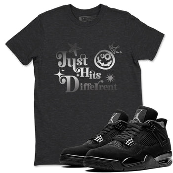 4s Black Cat shirts to match jordans Just Hits Different sneaker match tees Air Jordan 4 Black Cat match shoes to clothes SNRT Sneaker Tees unisex cotton Charcoal Heather 1 shirts