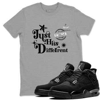 4s Black Cat shirts to match jordans Just Hits Different sneaker match tees Air Jordan 4 Black Cat match shoes to clothes SNRT Sneaker Tees unisex cotton Heather Grey 1 shirts