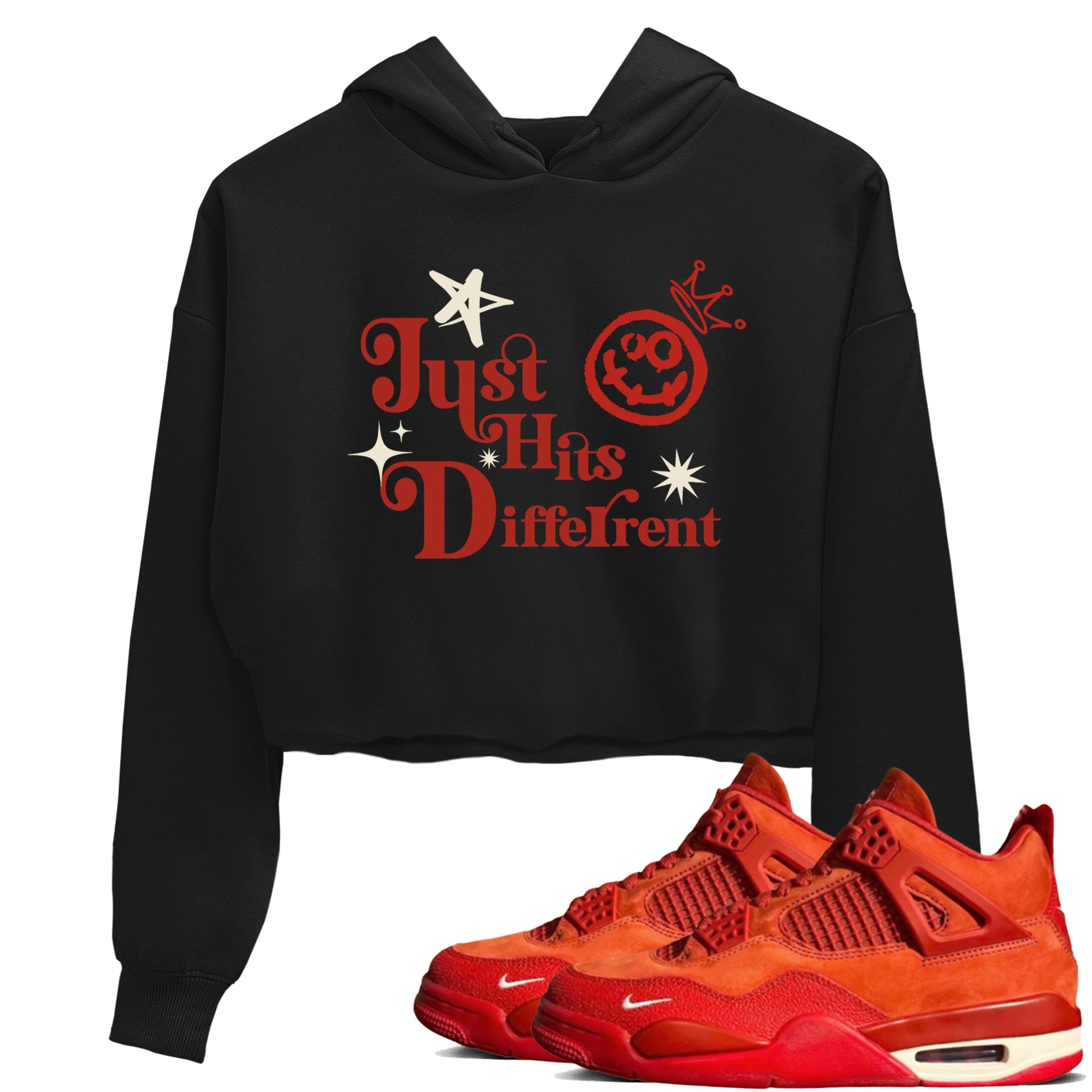 4s Brick By Brick shirts to match jordans Just Hits Different sneaker match tees Air Jordan 4 Nigel match shoes to clothes SNRT Sneaker Tees unisex cotton Black 1 crop tee