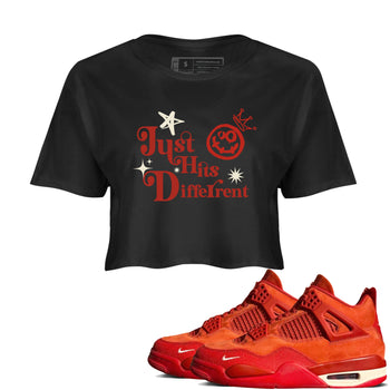 4s Brick By Brick shirts to match jordans Just Hits Different sneaker match tees Air Jordan 4 Nigel match shoes to clothes SNRT Sneaker Tees unisex cotton Black 1 crop tee