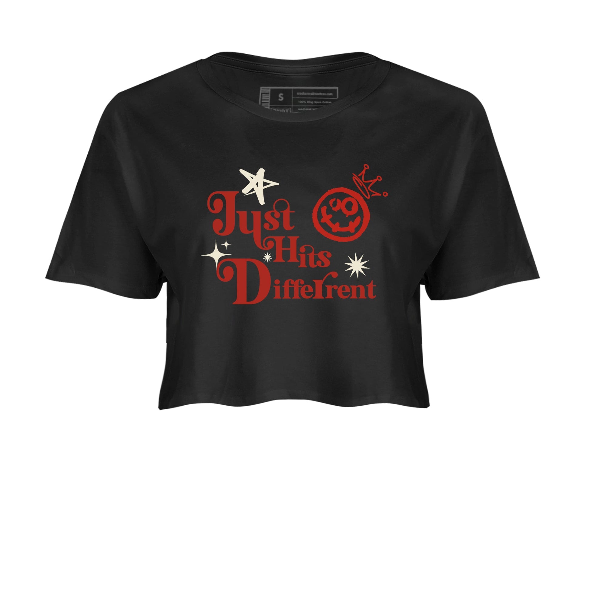 4s Brick By Brick shirts to match jordans Just Hits Different sneaker match tees Air Jordan 4 Nigel match shoes to clothes SNRT Sneaker Tees unisex cotton Black 2 crop tee