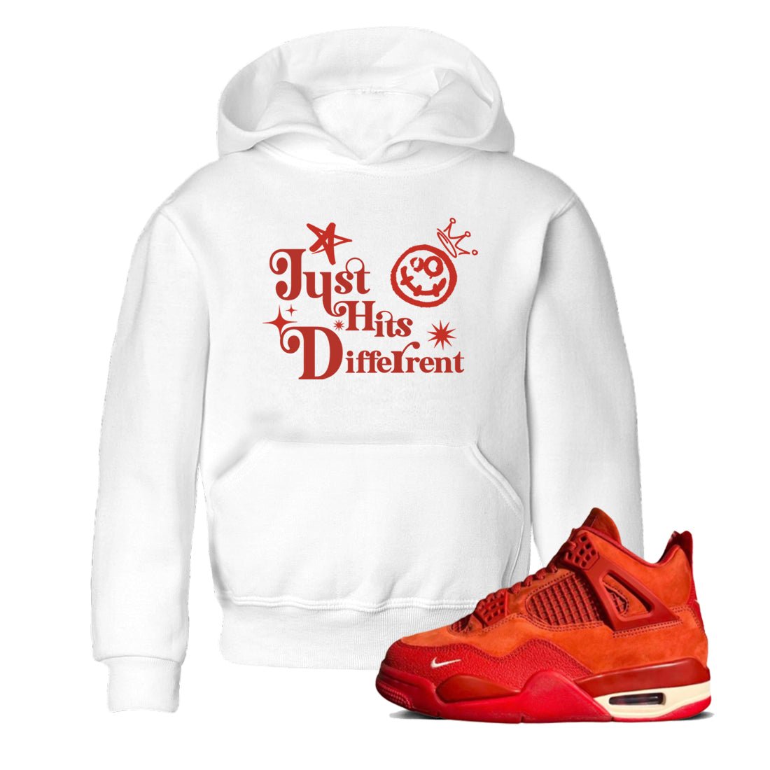 4s Brick By Brick shirts to match jordans Just Hits Different sneaker match tees Air Jordan 4 Nigel match shoes to clothes SNRT Sneaker Tees Youth Baby White 1 tee