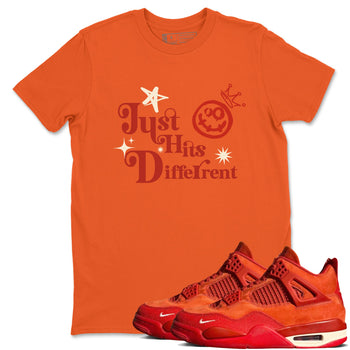 4s Brick By Brick shirts to match jordans Just Hits Different sneaker match tees Air Jordan 4 Nigel match shoes to clothes SNRT Sneaker Tees unisex cotton Orange 1 shirts