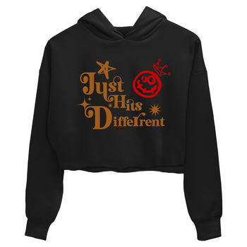 5s Archaeo Brown shirts to match jordans Just Hits Different sneaker match tees Air Jordan 5 Archaeo Brown match shoes to clothes SNRT Sneaker Tees unisex cotton Black 2 crop tee