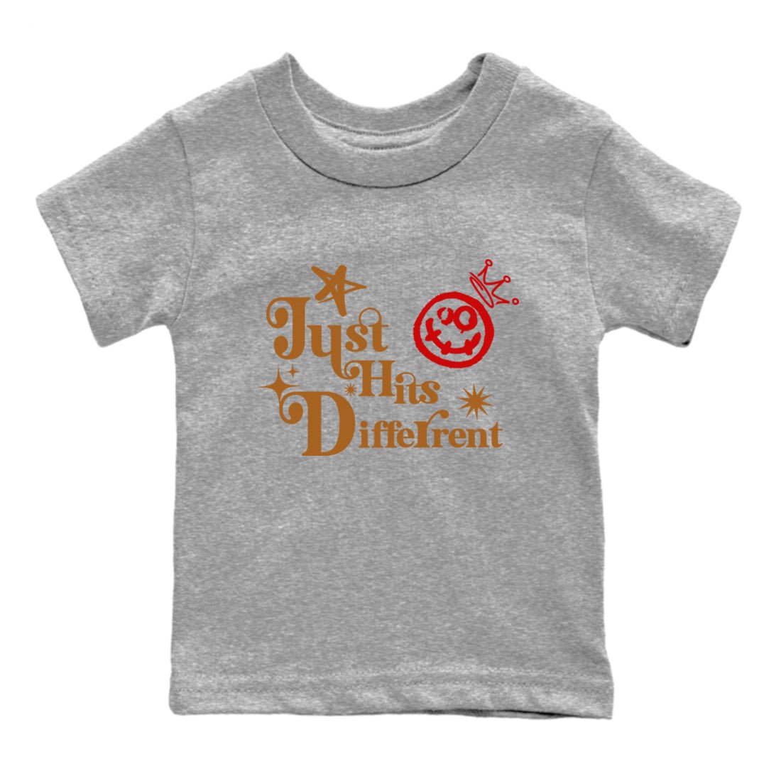 5s Archaeo Brown shirts to match jordans Just Hits Different sneaker match tees Air Jordan 5 Archaeo Brown match shoes to clothes SNRT Sneaker Tees Youth Baby Heather Grey 2 tee