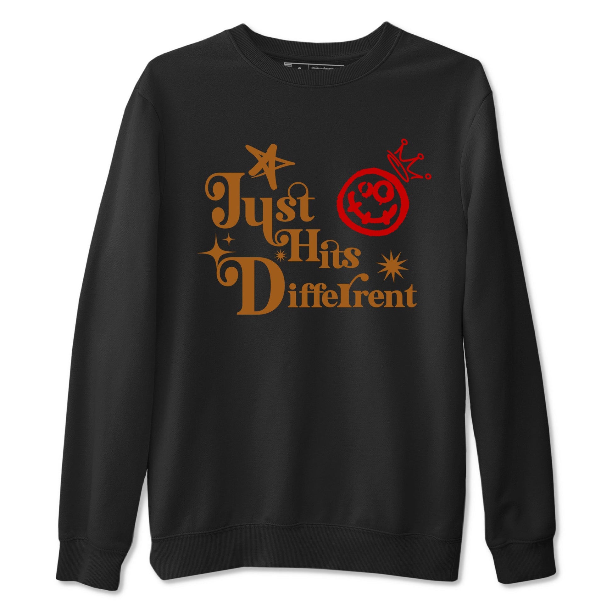 5s Archaeo Brown shirts to match jordans Just Hits Different sneaker match tees Air Jordan 5 Archaeo Brown match shoes to clothes SNRT Sneaker Tees unisex cotton Black 2 shirts