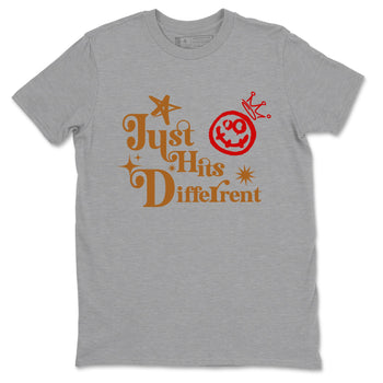 5s Archaeo Brown shirts to match jordans Just Hits Different sneaker match tees Air Jordan 5 Archaeo Brown match shoes to clothes SNRT Sneaker Tees unisex cotton Heather Grey 2 shirts