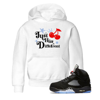 5s Black Metallic Reimagined shirts to match jordans Just Hits Different best t shirts to wear with jordans Air Jordan 5 Reimagined match shoes to clothes SNRT Sneaker Tees Youth Baby White 1 tee