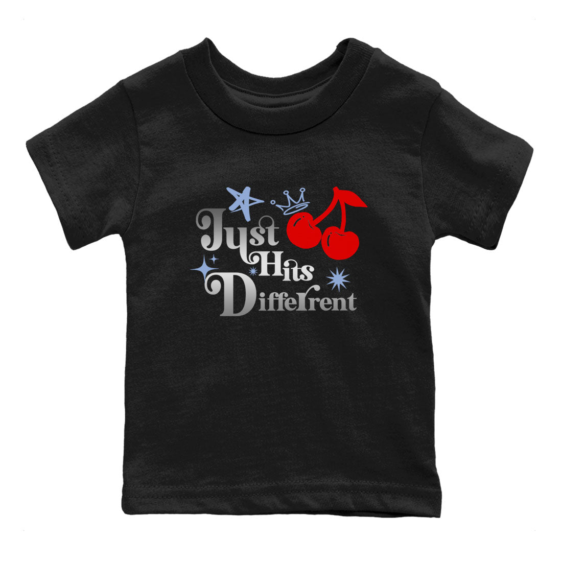 5s Black Metallic Reimagined shirts to match jordans Just Hits Different best t shirts to wear with jordans Air Jordan 5 Reimagined match shoes to clothes SNRT Sneaker Tees Youth Baby Black 2 tee