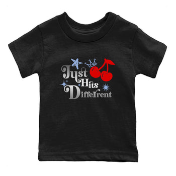 5s Black Metallic Reimagined shirts to match jordans Just Hits Different best t shirts to wear with jordans Air Jordan 5 Reimagined match shoes to clothes SNRT Sneaker Tees Youth Baby Black 2 tee