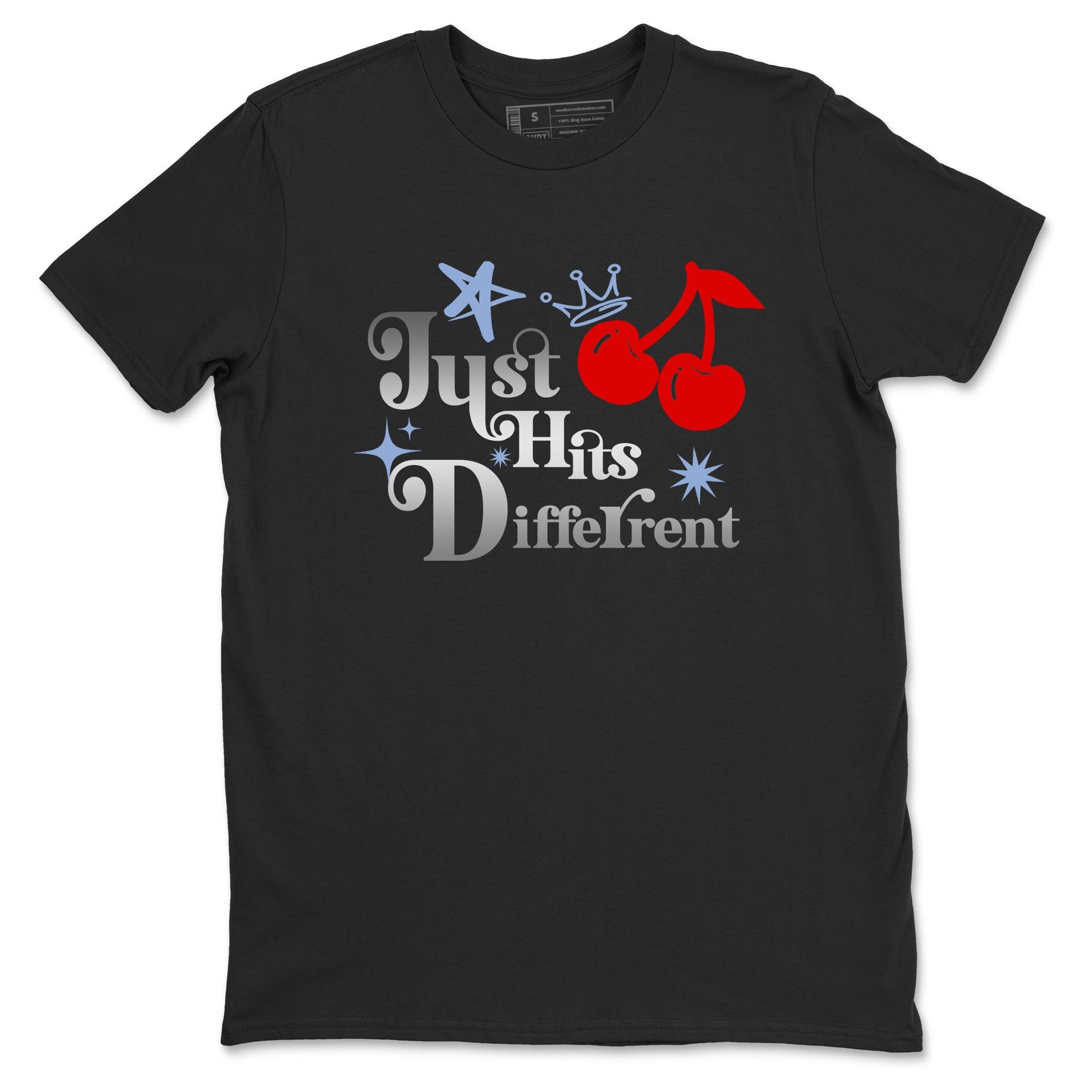 5s Black Metallic Reimagined shirts to match jordans Just Hits Different best t shirts to wear with jordans Air Jordan 5 Reimagined match shoes to clothes SNRT Sneaker Tees unisex cotton Black 2 shirts