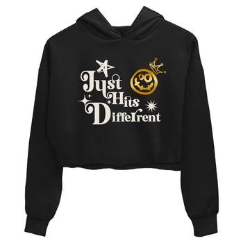 5s Golden Ticket shirts to match jordans  Just Hits Different shirts to match jordans Air Jordan 5 Golden Ticket match shoes to clothes SNRT Sneaker Tees unisex cotton Black 2 crop tee