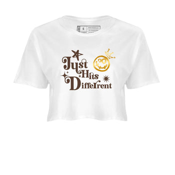 5s Golden Ticket shirts to match jordans  Just Hits Different shirts to match jordans Air Jordan 5 Golden Ticket match shoes to clothes SNRT Sneaker Tees unisex cotton White 2 crop tee