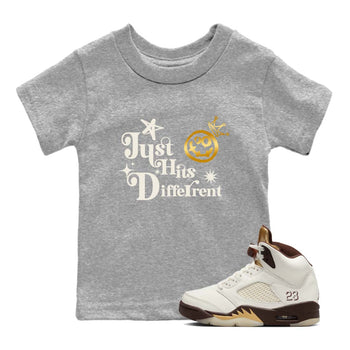 5s Golden Ticket shirts to match jordans  Just Hits Different shirts to match jordans Air Jordan 5 Golden Ticket match shoes to clothes SNRT Sneaker Tees Youth Baby Heather Grey 1 tee