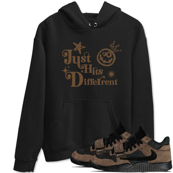 Jordan Jumpman Jack Travis Scott Dark Mocha shirts to match jordans Just Hits Different sneaker match tees Jordan Jumpman Jack Travis Scott Dark Mocha match shoes to clothes SNRT Sneaker Tees unisex cotton Black 1 shirts
