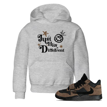 Jordan Jumpman Jack Travis Scott Dark Mocha shirts to match jordans Just Hits Different sneaker match tees Jordan Jumpman Jack Travis Scott Dark Mocha match shoes to clothes SNRT Sneaker Tees Youth Baby Heather Grey 1 tee
