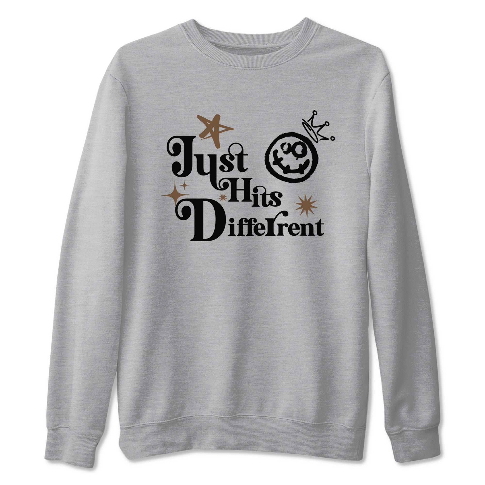 Jordan Jumpman Jack Travis Scott Dark Mocha shirts to match jordans Just Hits Different sneaker match tees Jordan Jumpman Jack Travis Scott Dark Mocha match shoes to clothes SNRT Sneaker Tees unisex cotton Heather Grey 2 shirts