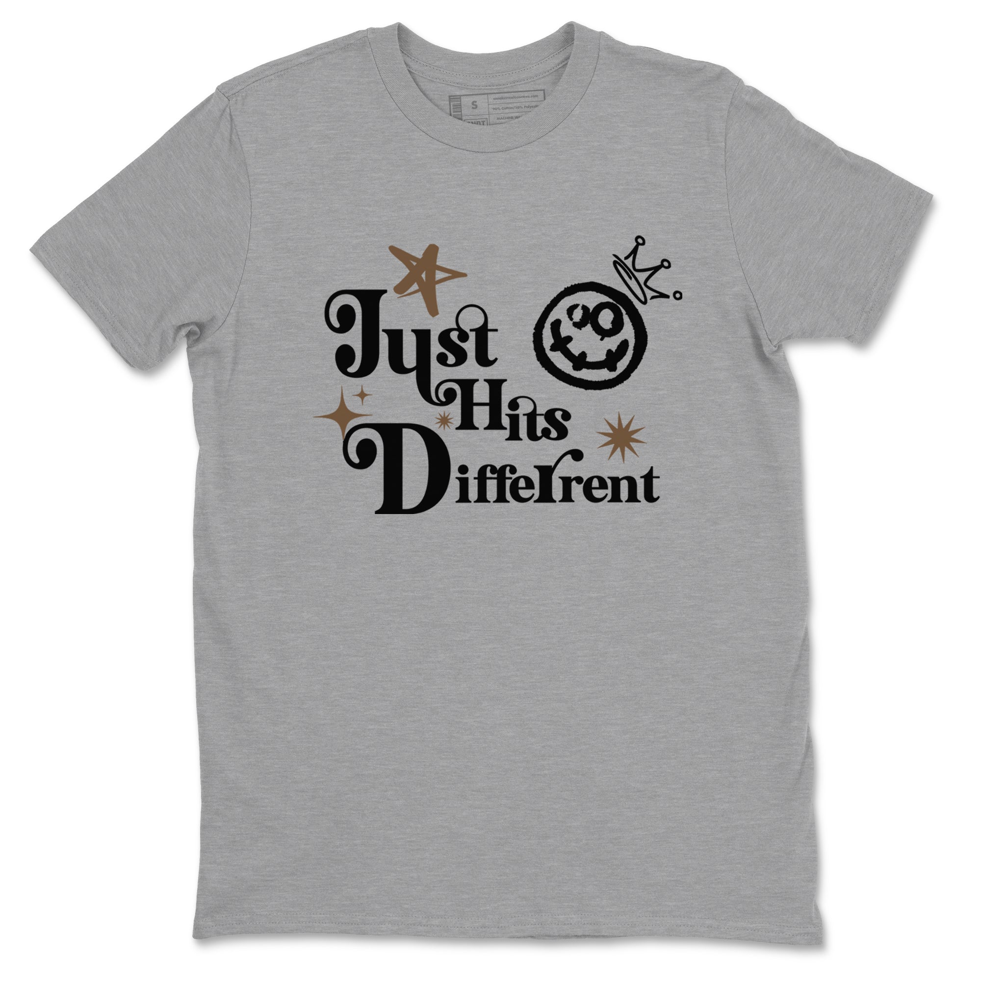 Jordan Jumpman Jack Travis Scott Dark Mocha shirts to match jordans Just Hits Different sneaker match tees Jordan Jumpman Jack Travis Scott Dark Mocha match shoes to clothes SNRT Sneaker Tees unisex cotton Heather Grey 2 shirts