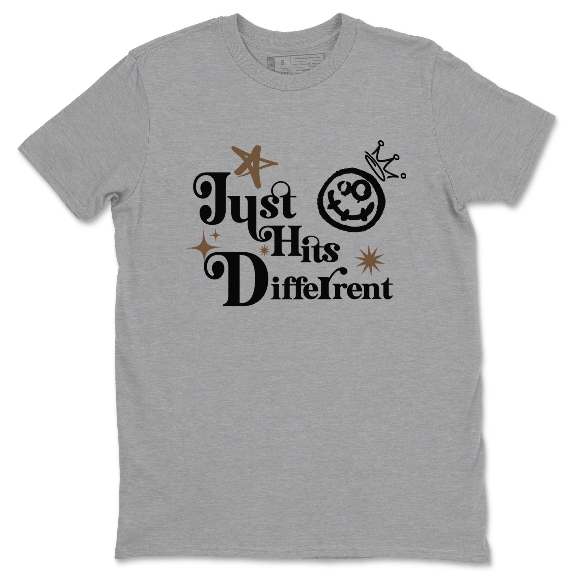 Jordan Jumpman Jack Travis Scott Dark Mocha shirts to match jordans Just Hits Different sneaker match tees Jordan Jumpman Jack Travis Scott Dark Mocha match shoes to clothes SNRT Sneaker Tees unisex cotton Heather Grey 2 shirts