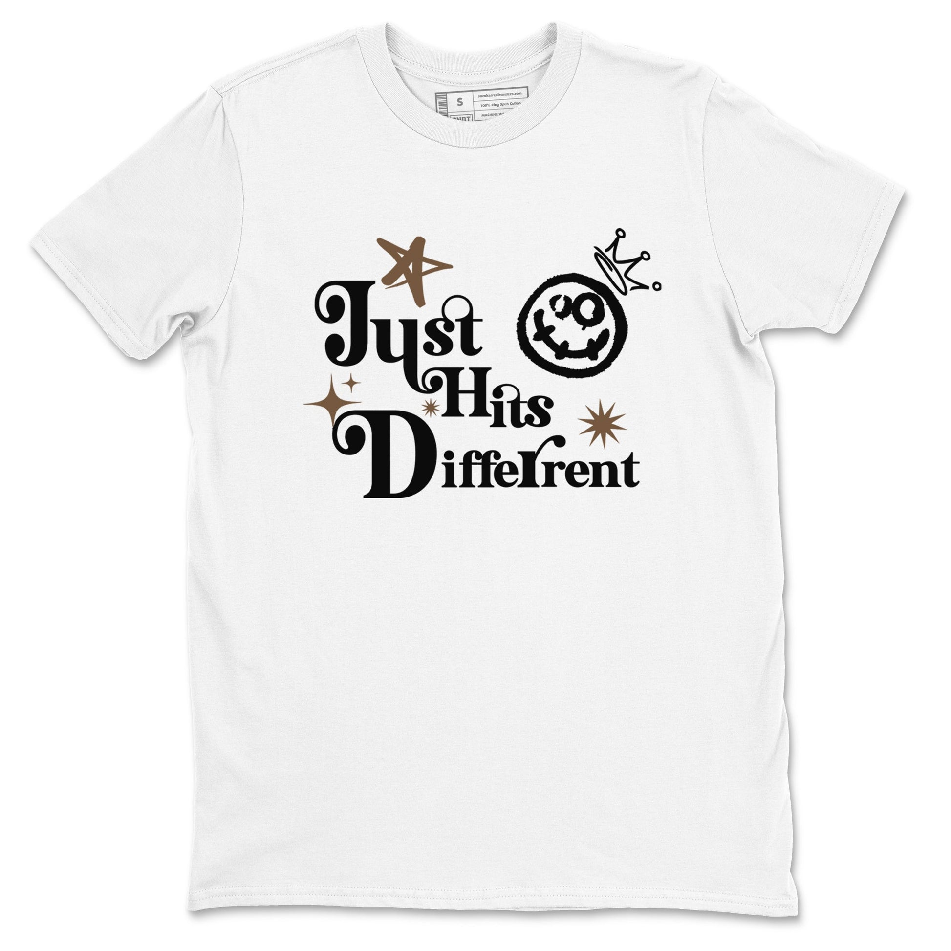 Jordan Jumpman Jack Travis Scott Dark Mocha shirts to match jordans Just Hits Different sneaker match tees Jordan Jumpman Jack Travis Scott Dark Mocha match shoes to clothes SNRT Sneaker Tees unisex cotton White 2 shirts