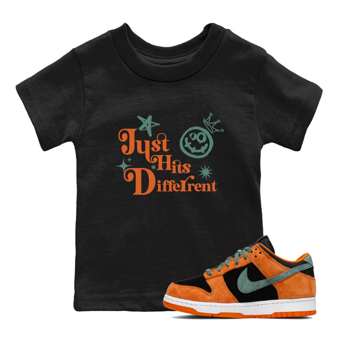 Dunk Low Ceramic shirts to match jordans Just Hits Different sneaker match tees Dunk Ceramic match shoes to clothes SNRT Sneaker Tees Youth Baby Black 1 tee