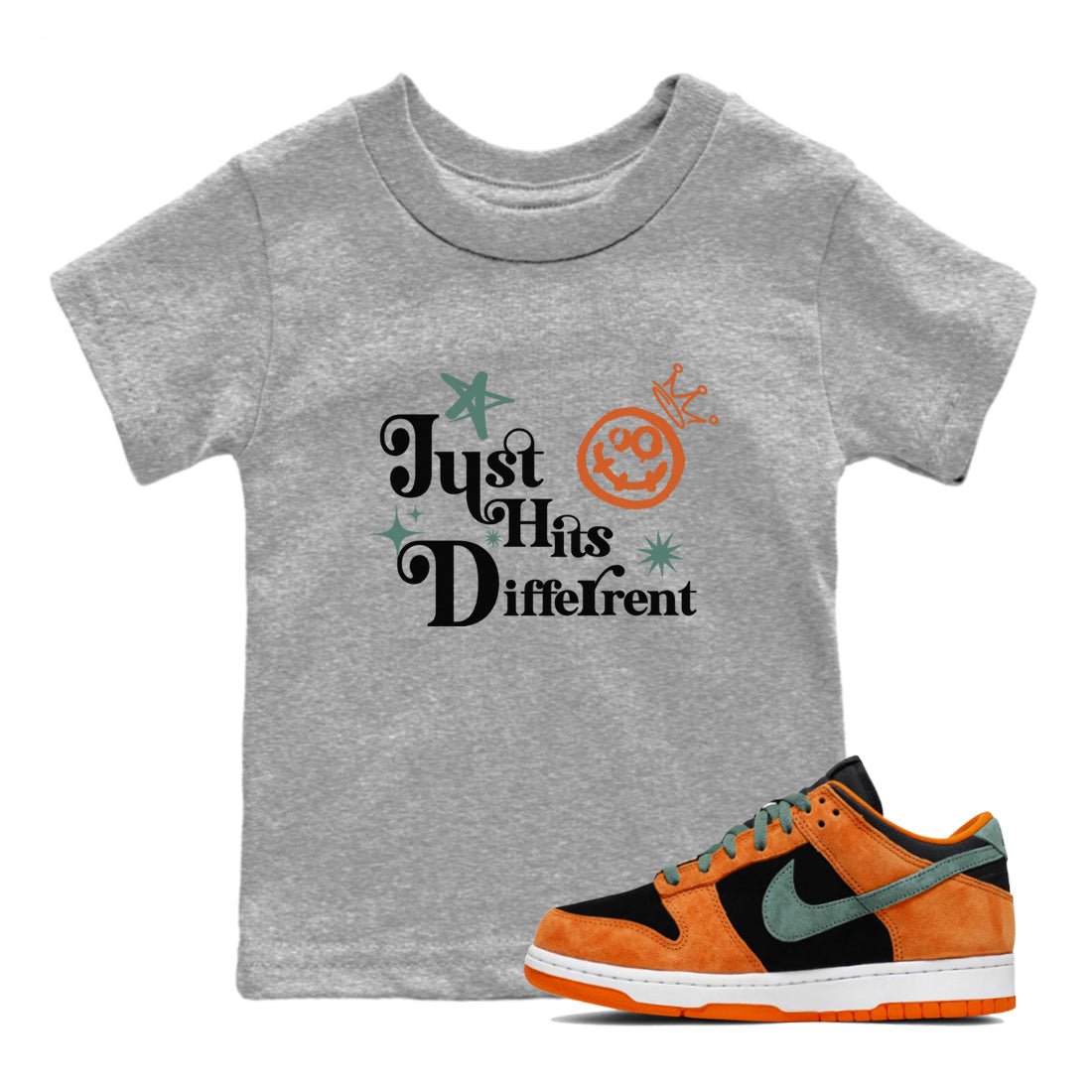 Dunk Low Ceramic shirts to match jordans Just Hits Different sneaker match tees Dunk Ceramic match shoes to clothes SNRT Sneaker Tees Youth Baby Heather Grey 1 tee