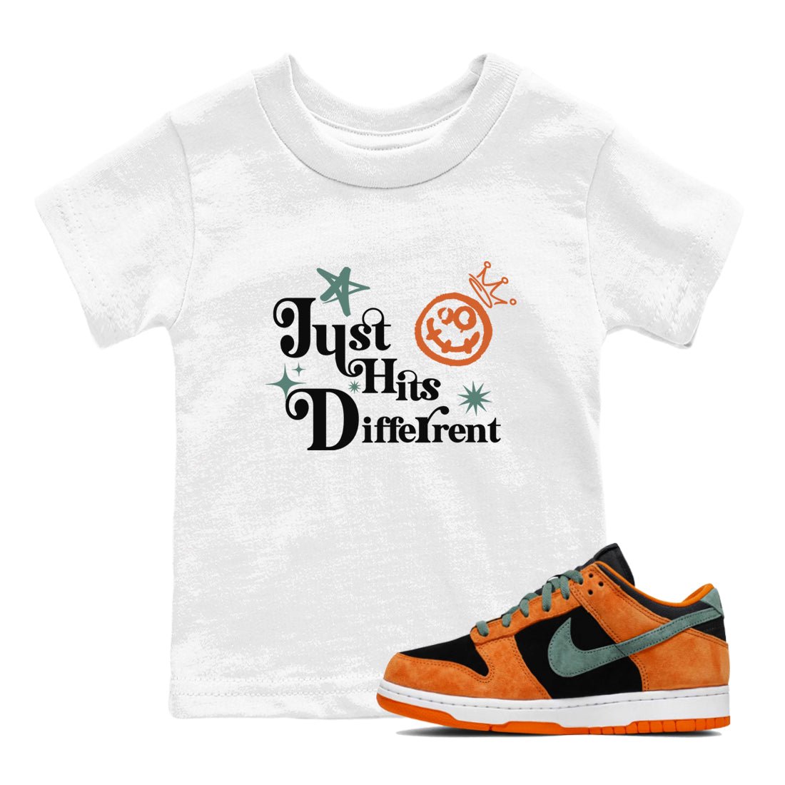 Dunk Low Ceramic shirts to match jordans Just Hits Different sneaker match tees Dunk Ceramic match shoes to clothes SNRT Sneaker Tees Youth Baby White 1 tee
