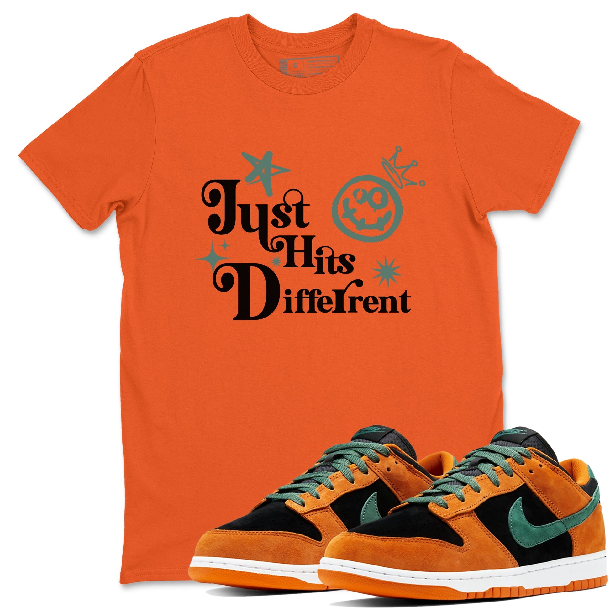 Dunk Low Ceramic shirts to match jordans Just Hits Different sneaker match tees Dunk Ceramic match shoes to clothes SNRT Sneaker Tees unisex cotton Orange 1 shirts