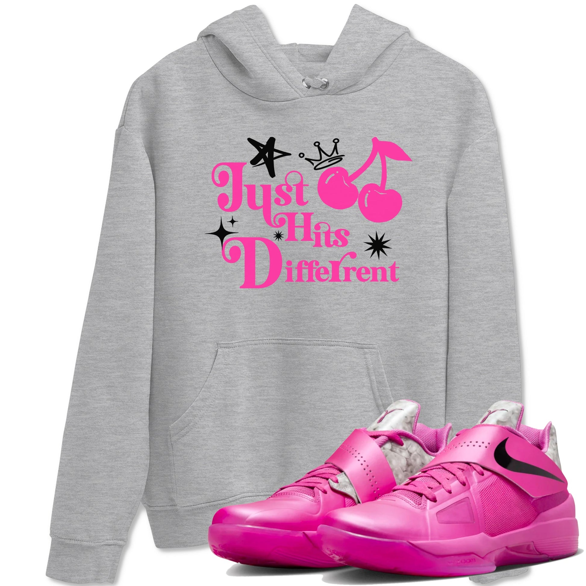 KD 4 Aunt Pearl t shirts to match sneakers Just Hits Different sneaker match tees KD 4 Aunt Pearl shirt SNRT Sneaker Tees unisex cotton Heather Grey 1 shirts