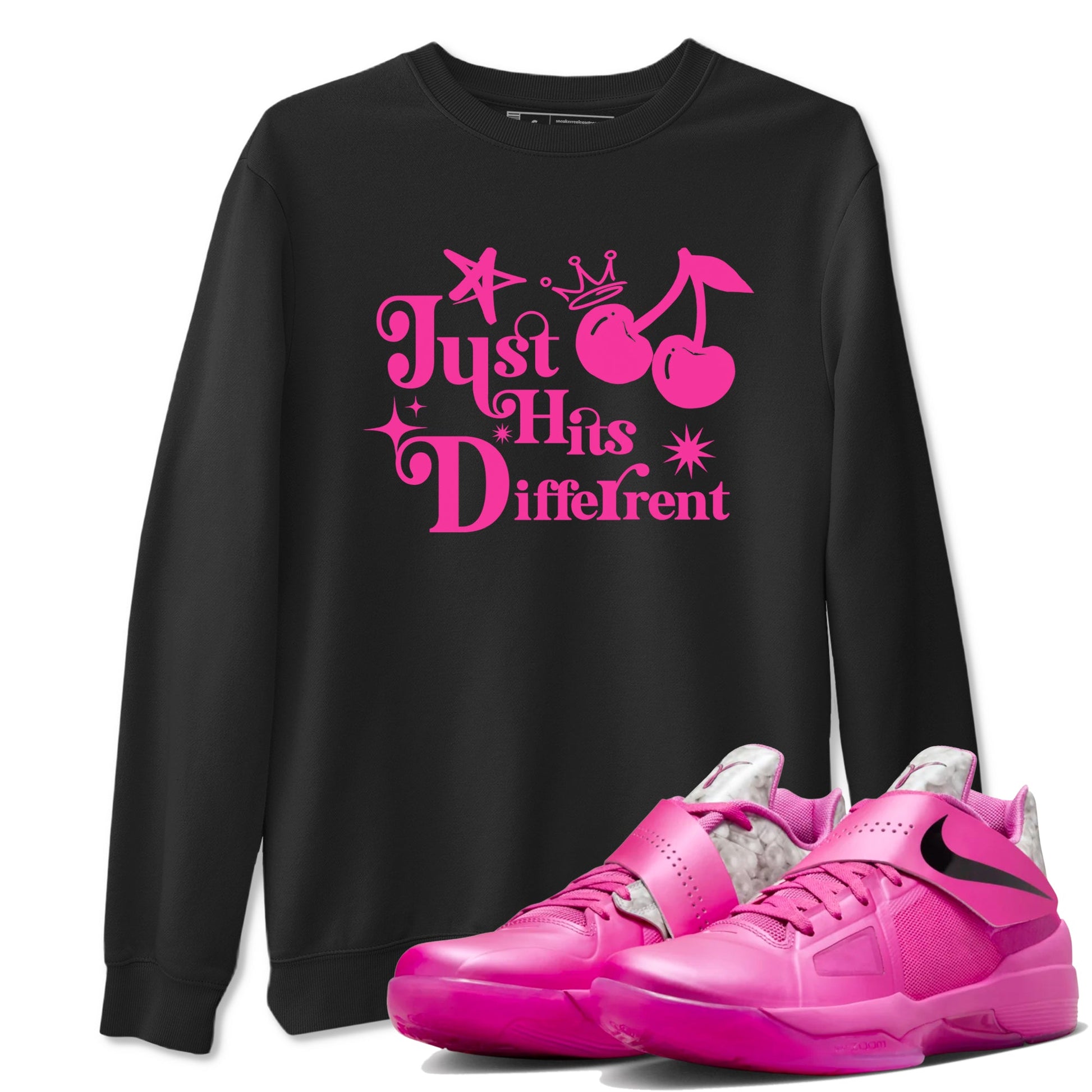 KD 4 Aunt Pearl t shirts to match sneakers Just Hits Different sneaker match tees KD 4 Aunt Pearl shirt SNRT Sneaker Tees unisex cotton Black 1 shirts