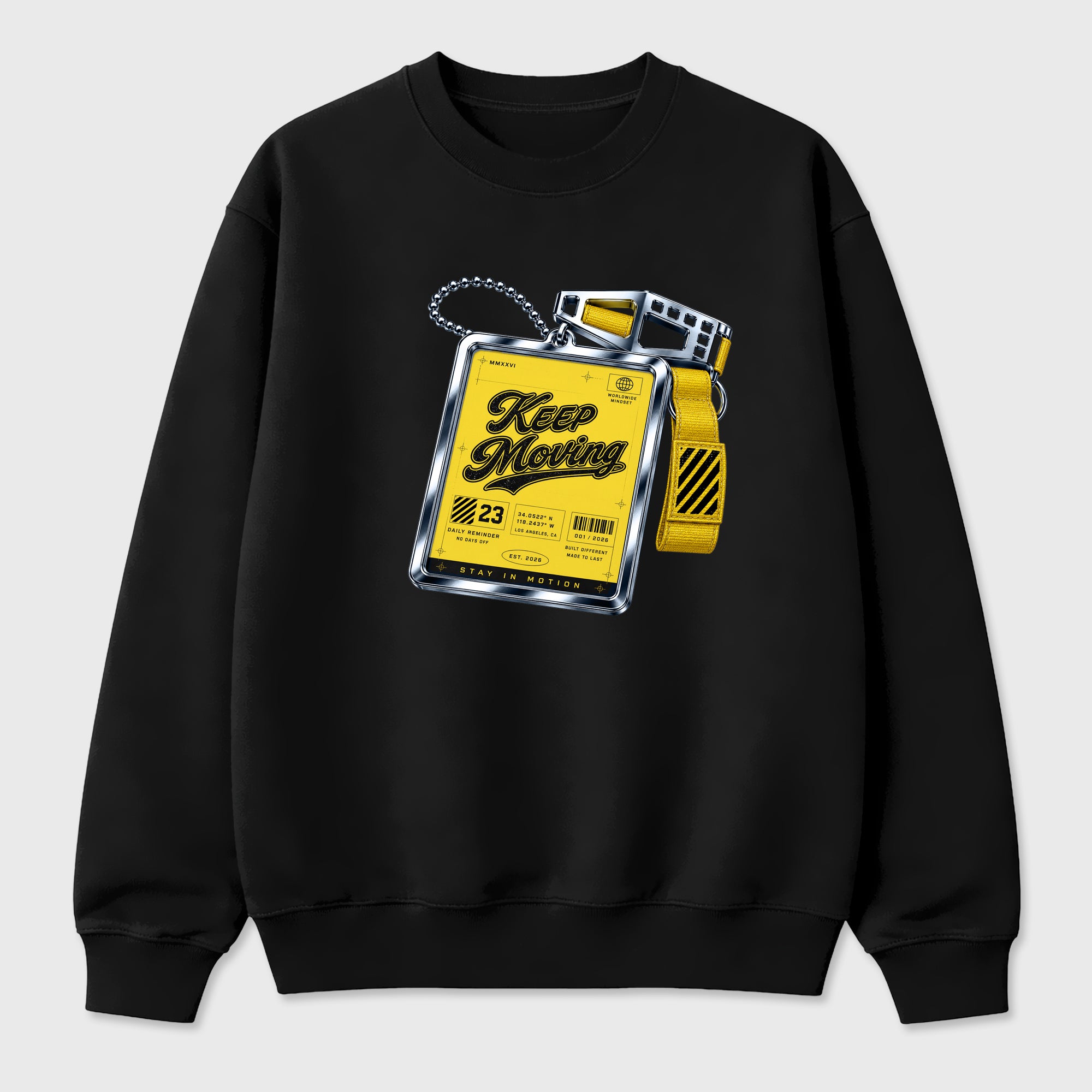 Keep Moving Graphic T-Shirt featuring original streetwear artwork designed to match the Air Jordan 4 Tour Yellow. Black 2 Graphic Tee.
