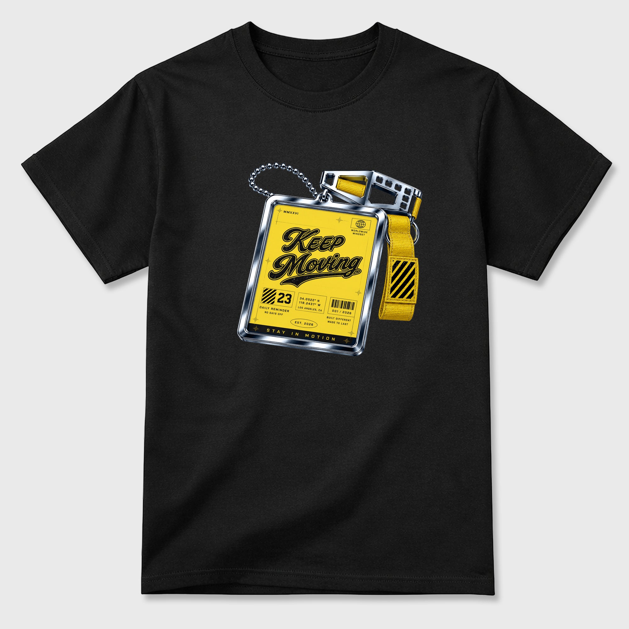 Keep Moving Graphic T-Shirt featuring original streetwear artwork designed to match the Air Jordan 4 Tour Yellow. Black 2 Graphic T-Shirt.