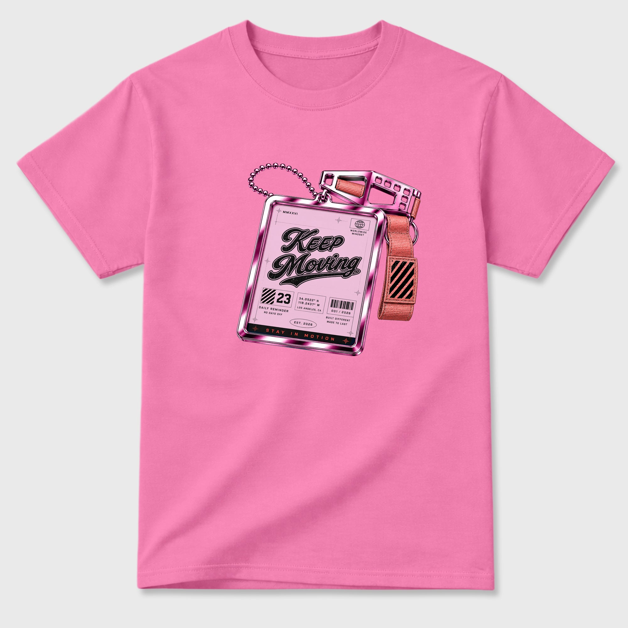 Keep Moving Graphic T-Shirt featuring original streetwear artwork designed to match the Air Jordan 6 Playful Pink. Bubble Gum 2 Graphic T-Shirt.