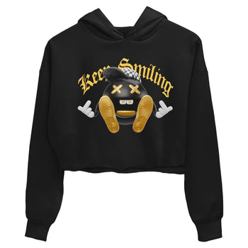 1s Black Metallic Gold shirts to match jordans Keep Smiling sneaker match tees Air Jordan 1 Black Metallic Gold SNRT Sneaker Tees streetwear brand Black 2 crop tee