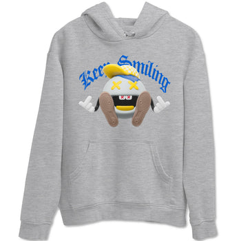1s Travis Scott Canary shirt to match jordans Keep Smiling sneaker tees Air Jordan 1 Travis Scott Canary SNRT Sneaker Release Tees unisex cotton Heather Grey 2 crew neck shirt
